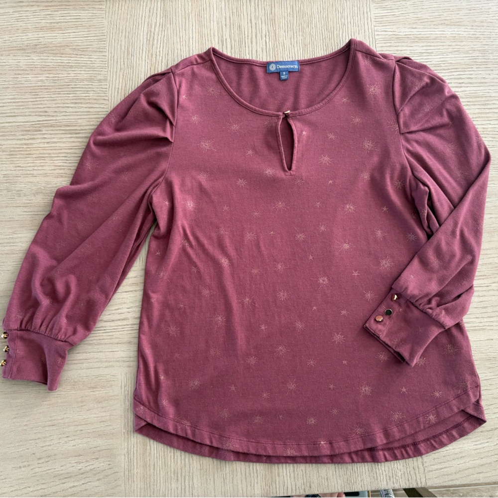 Democracy Mauve Long Sleeve Top